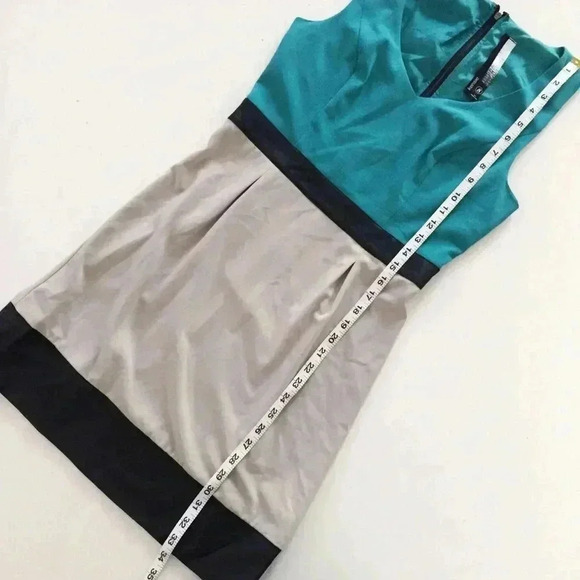 Kensie Color Block Vegan Leather Trim Dress - Picture 4 of 7